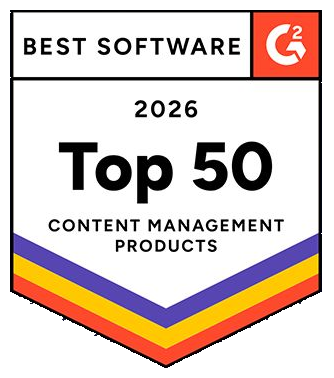 G2 Best Software 2026 Top 50 Content Management Products badge
