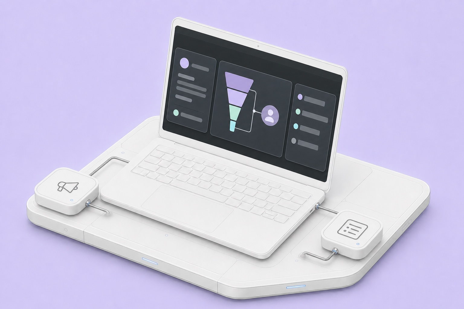 ONE LOOP Lead Inbox mit eingehendem Anruf, Nachrichten und Web-Formular