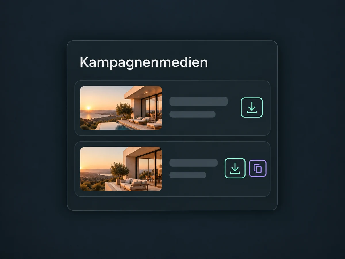Zwei bereitgestellte Kampagnenbilder lassen sich im Partnerportal herunterladen oder kopieren.