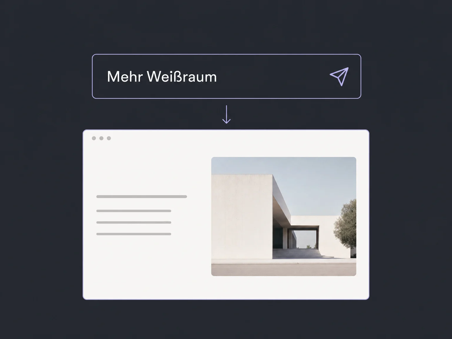 Beispiel einer Chat-Änderung für mehr Weißraum in einer Website-Vorschau.