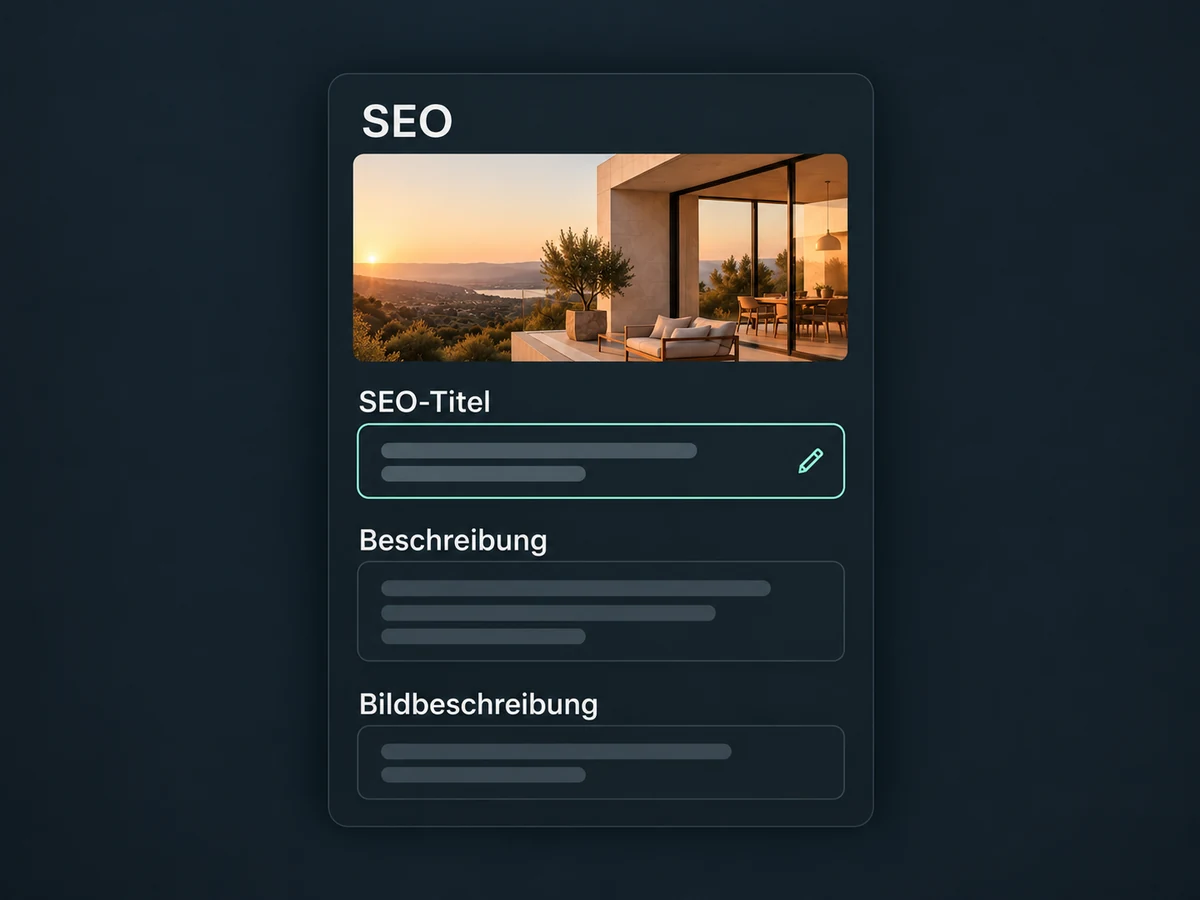 SEO-Titel, Beschreibung und Alternativtext des Blog-Titelbilds stehen als bearbeitbare Felder bereit.