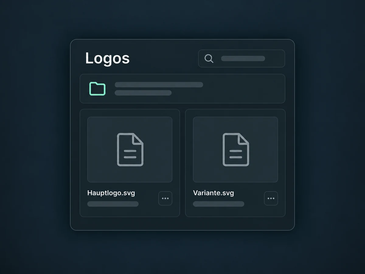 Im Ordner Logos liegen die Dateien Hauptlogo.svg und Variante.svg.