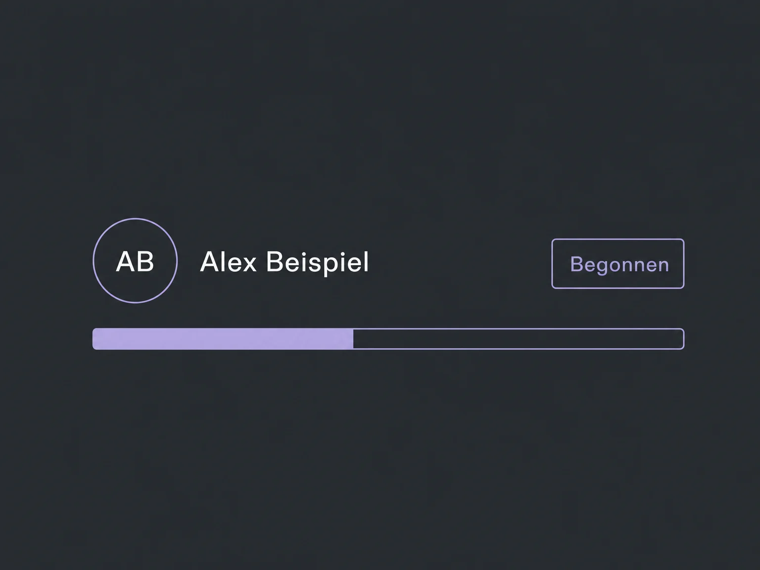 Beispiel eines begonnenen Kurses im Fortschritt eines fiktiven Teilnehmers.