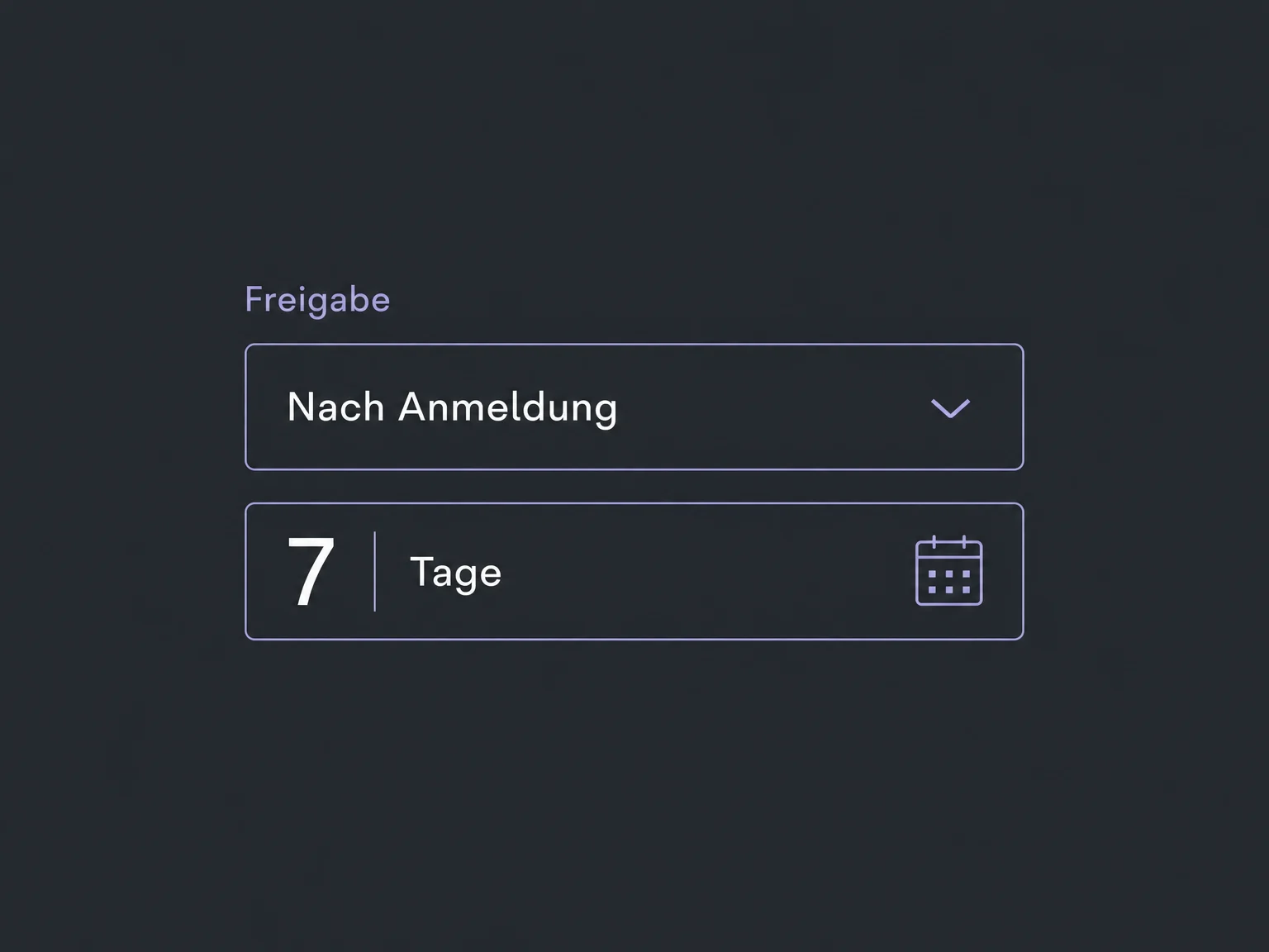 Beispiel für eine zeitversetzte Kursfreigabe nach sieben Tagen.