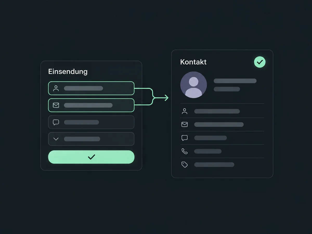 Die Angaben aus einer Formulareinsendung werden in die Felder eines Kontakts übernommen.