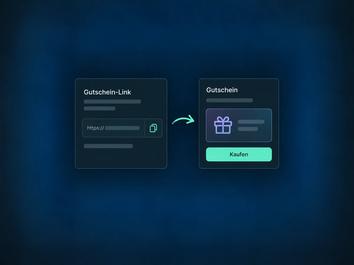 Ein eigener Gutschein-Kauflink öffnet den separaten Checkout.