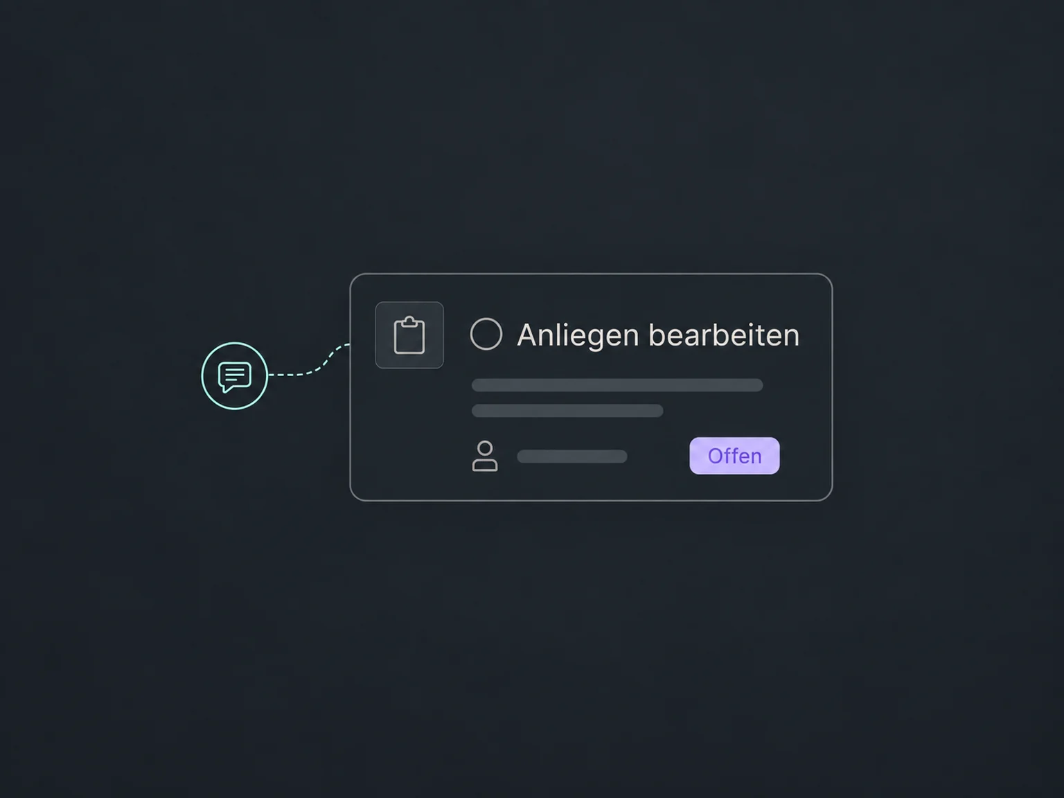 Eine offene Kontaktaufgabe hält die übergebene Anfrage zur weiteren Bearbeitung fest.