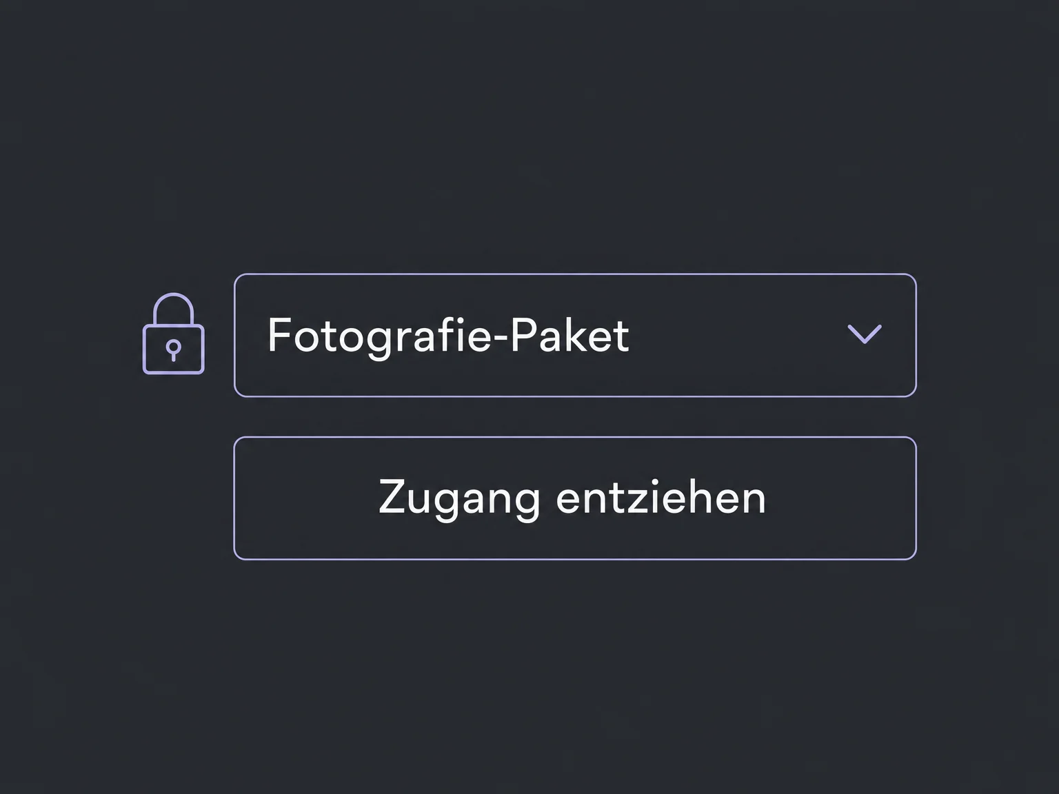 Beispiel einer vorbereiteten Aktion zum Entzug des ausgewählten Kursangebots.