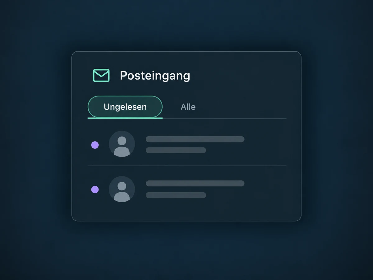 Der Filter Ungelesen hebt die noch nicht gelesenen Gespräche hervor.