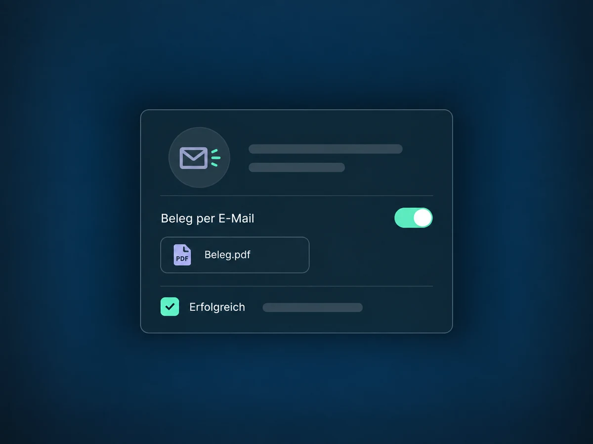 Für erfolgreiche Zahlungen ist ein PDF-Beleg per E-Mail aktiviert.