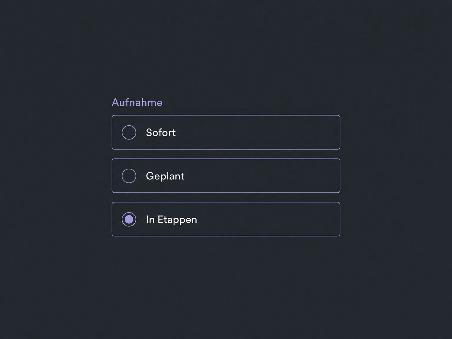 Für die Aufnahme von Kontakten in einen Workflow ist In Etappen ausgewählt.