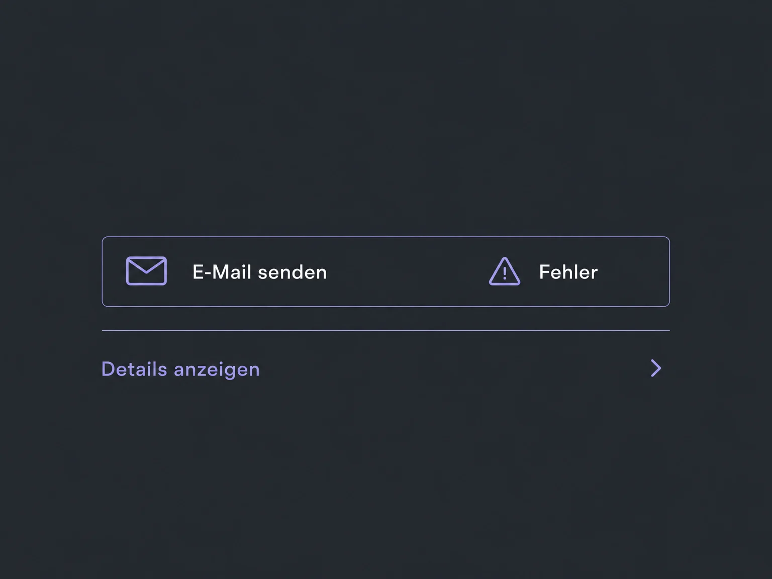 Ein beispielhafter E-Mail-Schritt zeigt einen Fehler und die Möglichkeit, Details zu öffnen.