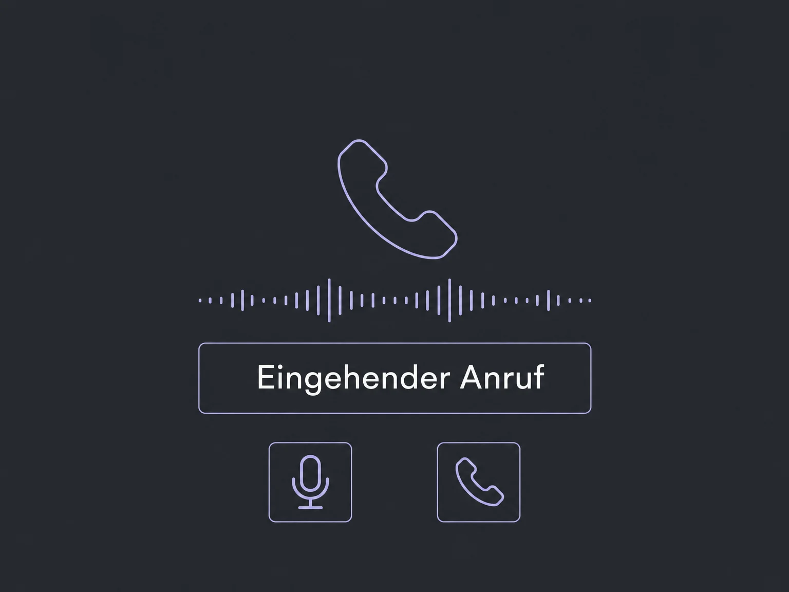 Beispiel eines eingehenden Anrufs mit Sprachwellen und einfachen Gesprächssteuerungen.