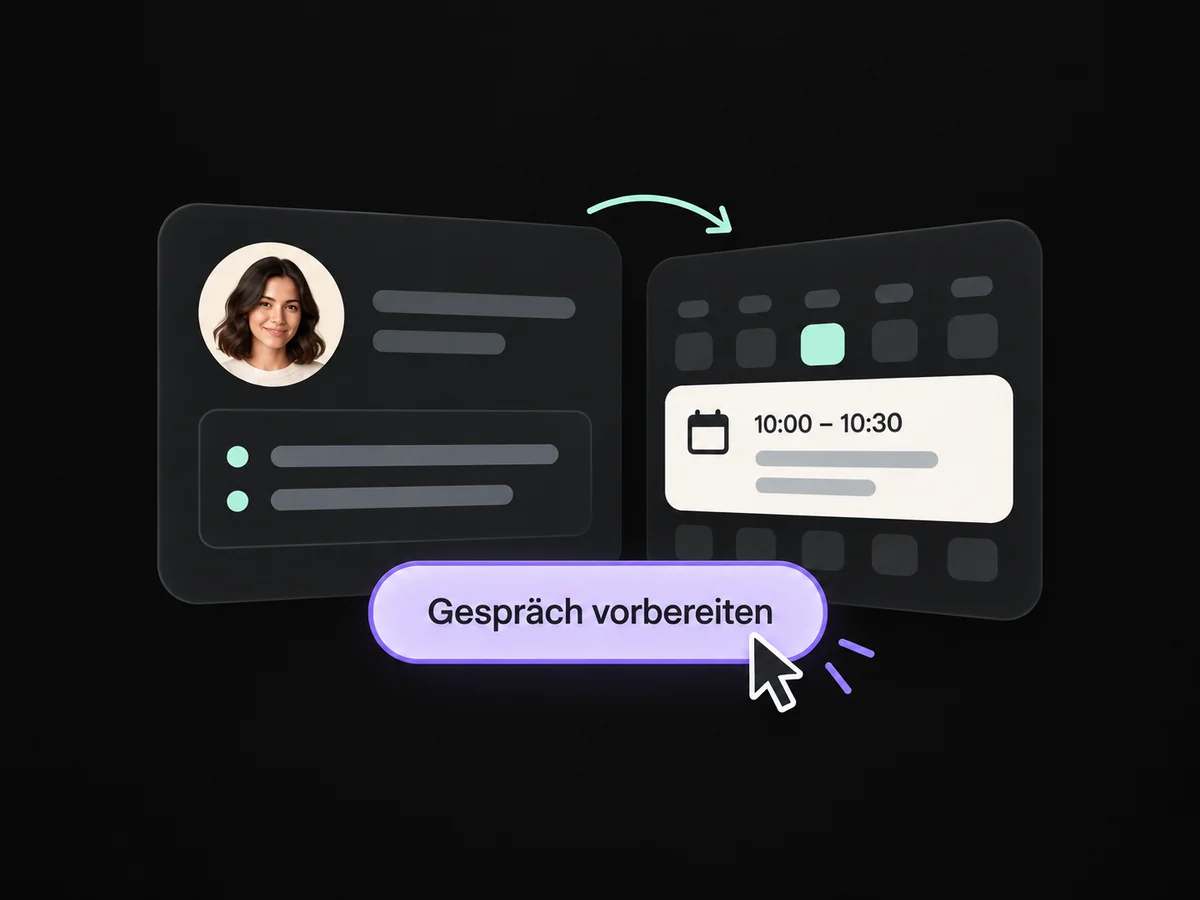Beispiel: Kundenangaben bereiten ein gebuchtes Beratungsgespräch vor.