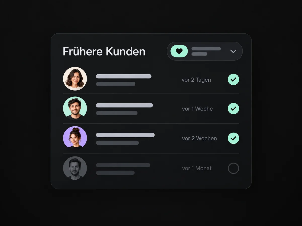 Beispiel: Frühere Kunden werden passend zum gepflegten Interesse ausgewählt.
