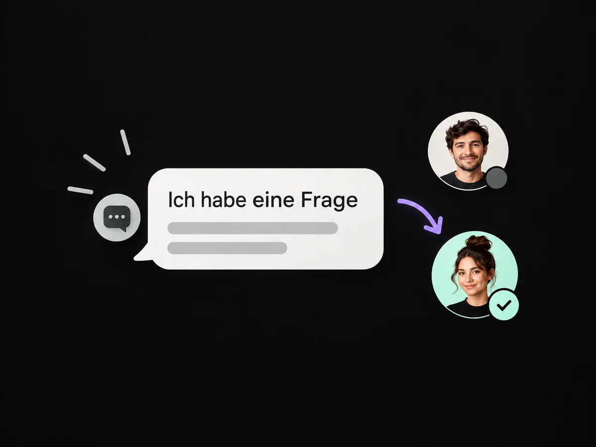 Beispiel: Ein Teammitglied übernimmt eine neue Direktnachricht.
