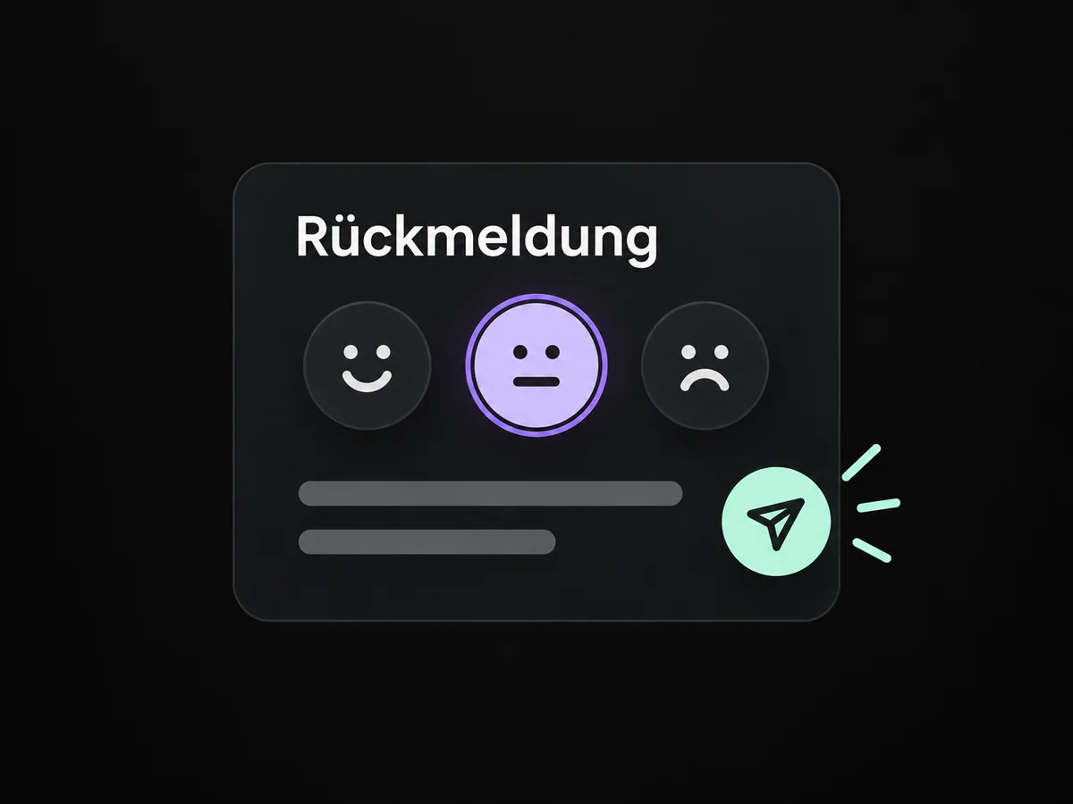 Beispiel: Eine kurze Zufriedenheitsfrage lädt zur Rückmeldung ein.