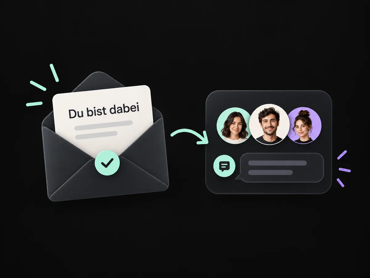 Beispiel: Eine Einladung führt zum freigegebenen Mitgliederbereich.