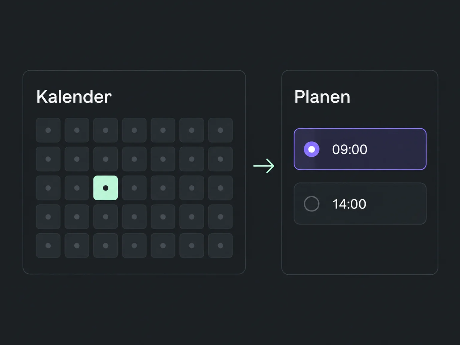 Beispiel: Kalender → Planen.
