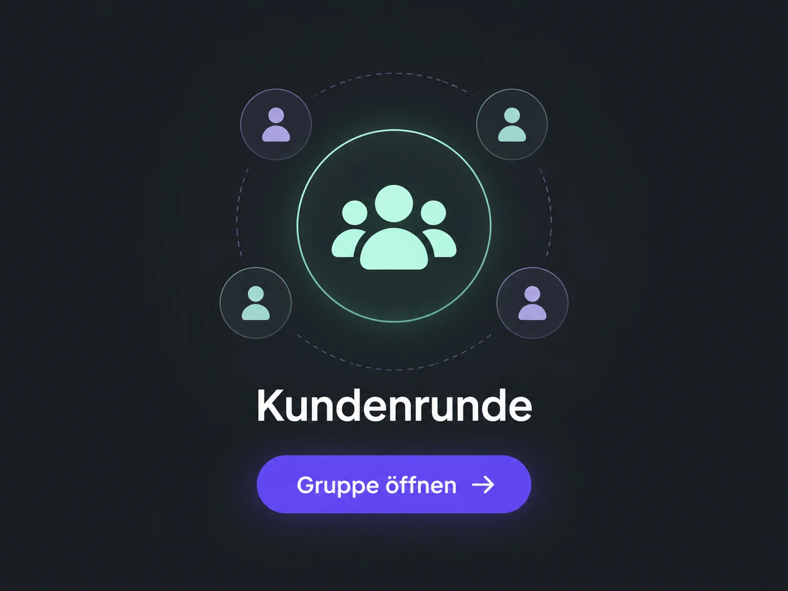 Beispiel: Kundenrunde → Gruppe öffnen.