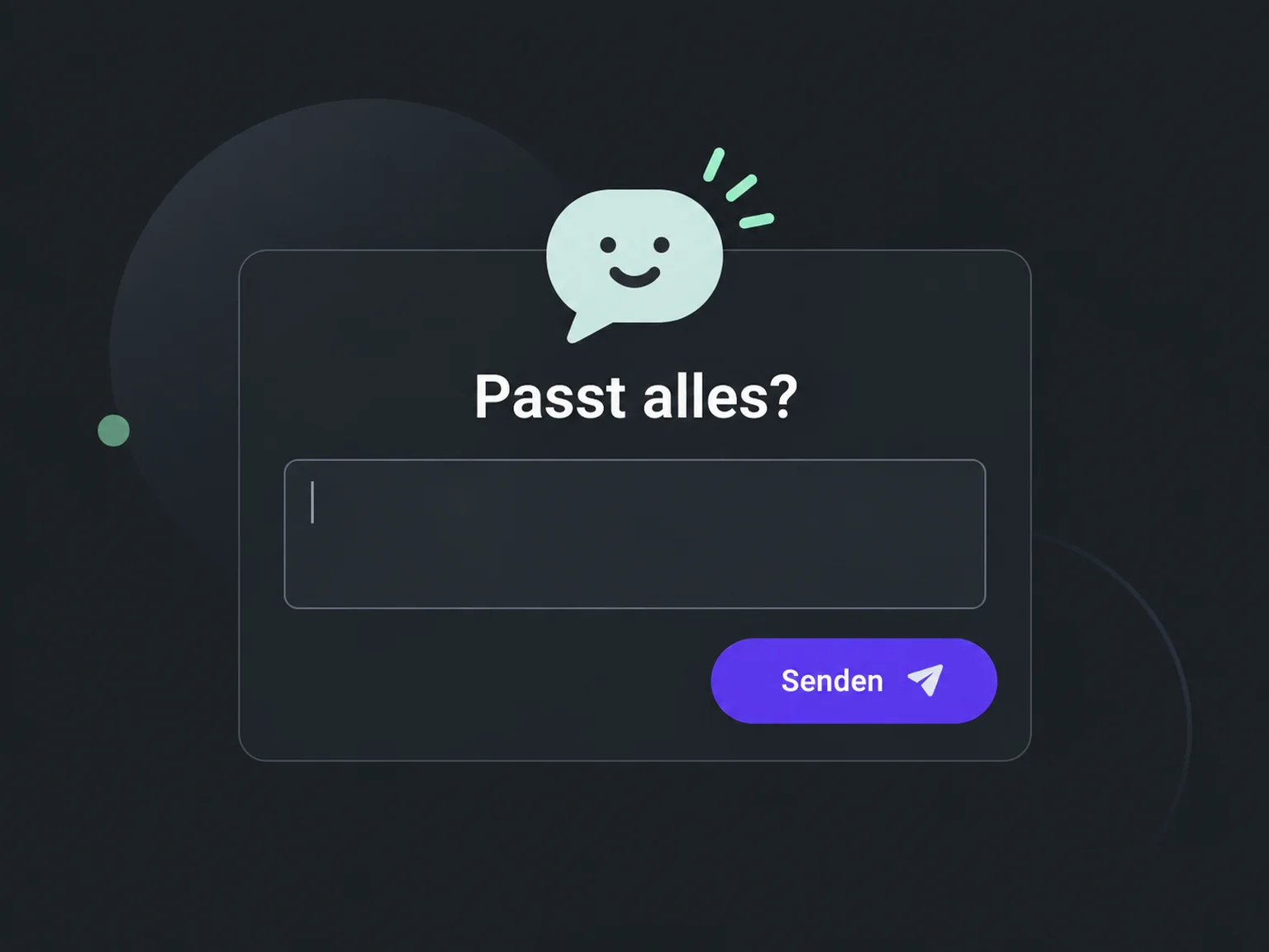 Beispiel: Passt alles? → Senden.