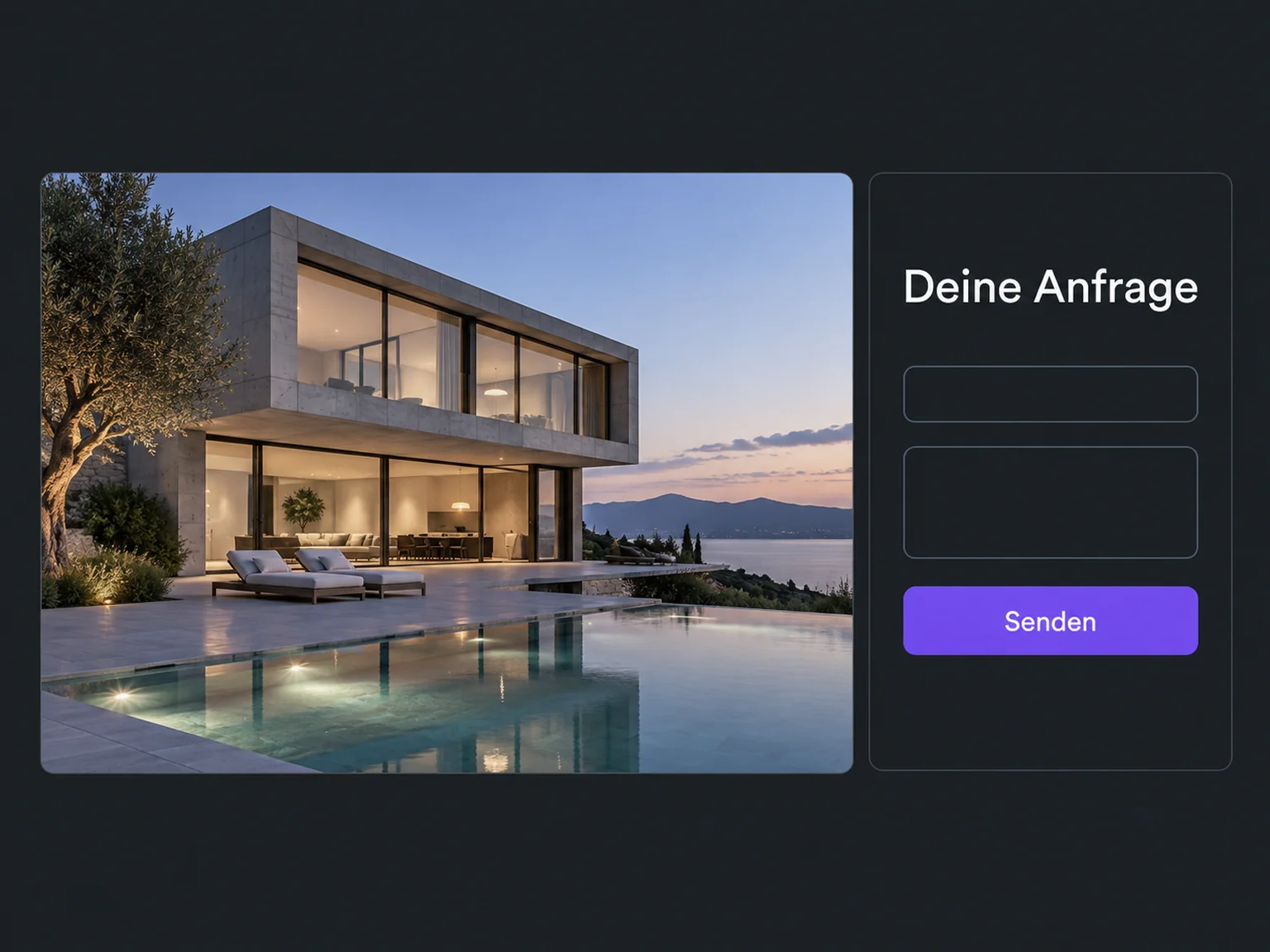 Beispiel: Deine Anfrage → Senden.